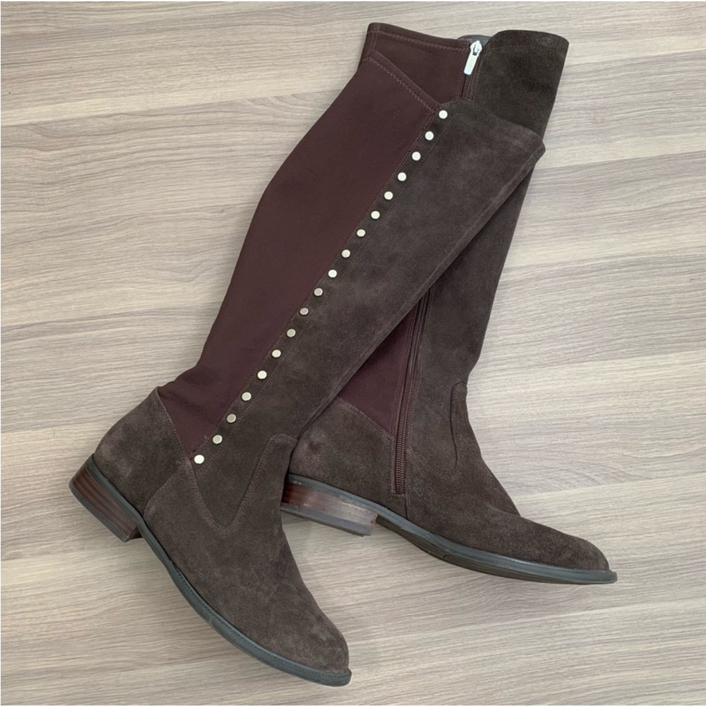Marc Fisher Panya Tall Knee High Brown Suede Boots 7.5